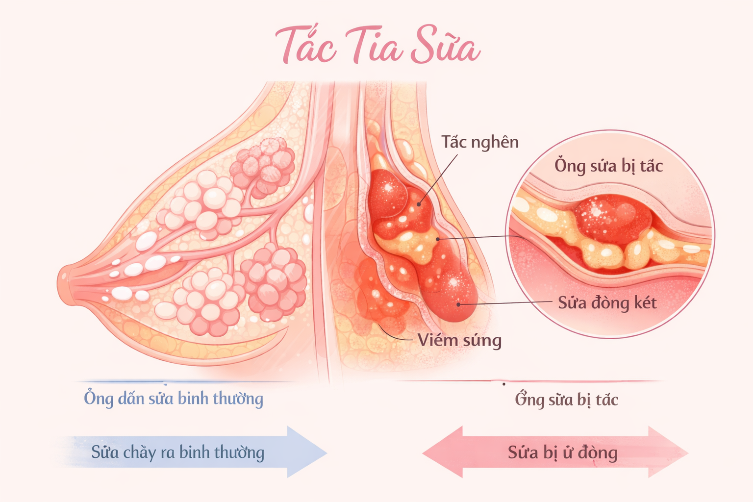 Thông tắc tia sữa: nguyên nhân, dấu hiệu và cách xử lý hiệu quả cho mẹ sau sinh